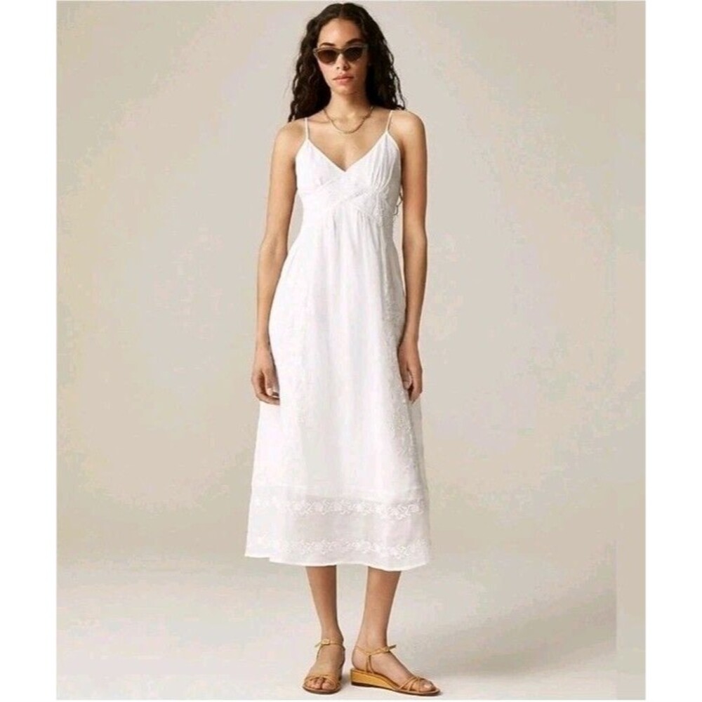 J. Crew White Midi Slip Dress